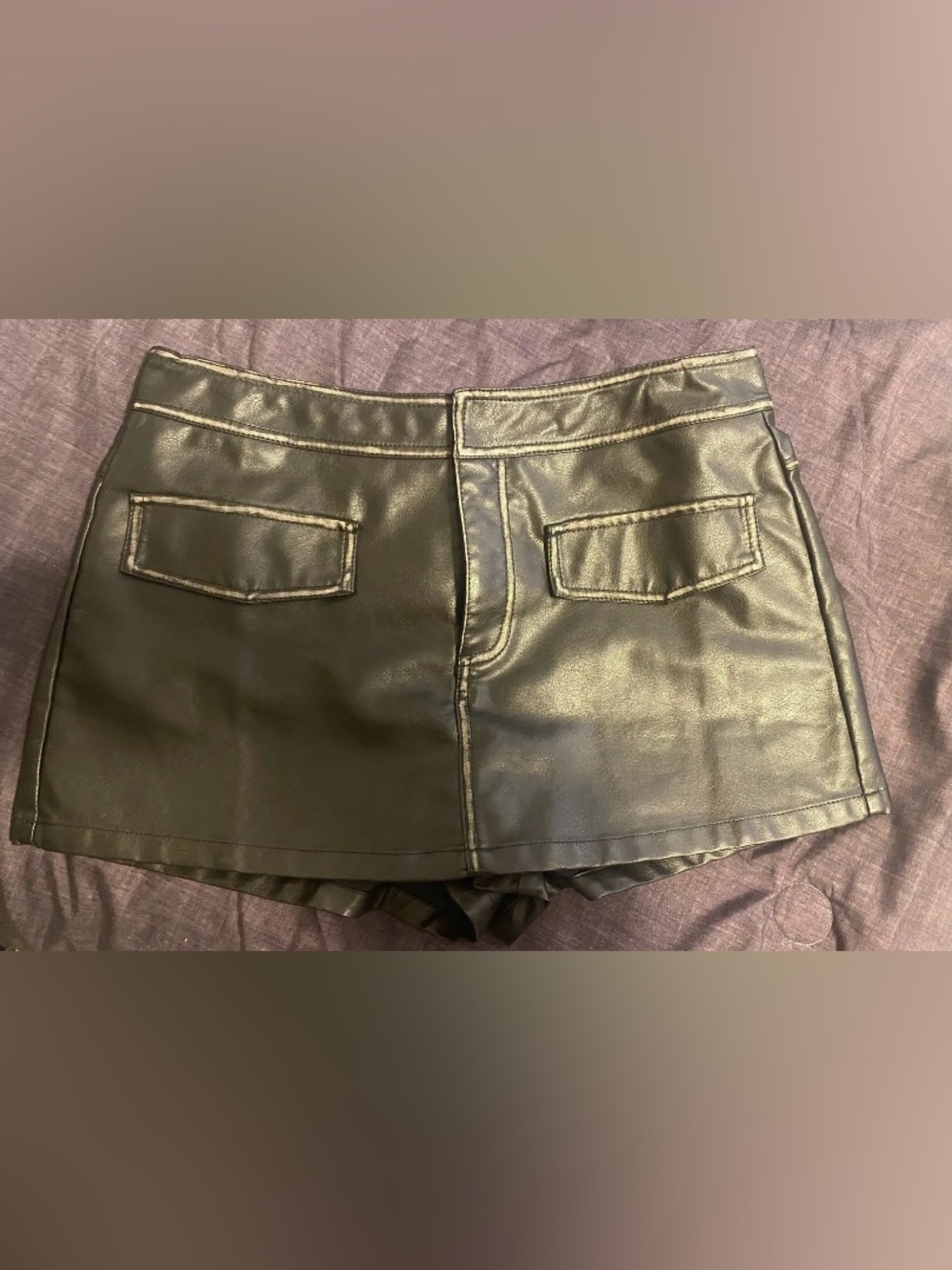 Vegan leather NWOT Skort